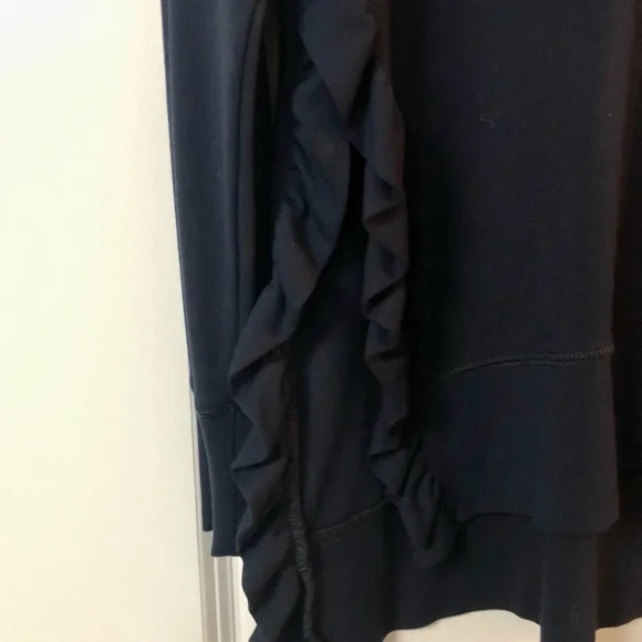Stella & Dot Navy Lightweight Sweater with Side Ruffle - Picture 4 of 4